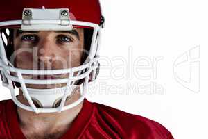 American football player looking at camera