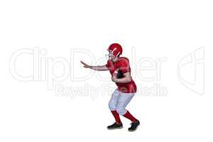 American football player running with the ball