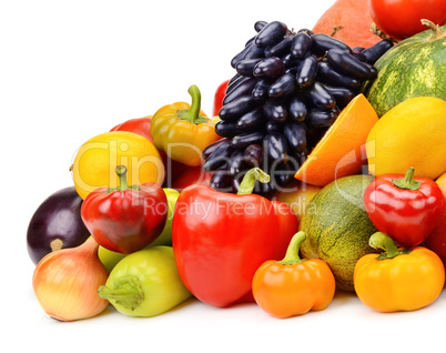 fruits and vegetables isolated on white background