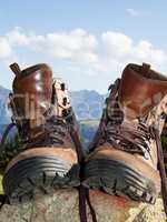 Hiking shoes with mountain Impressions