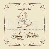 baby shower card with retro toy