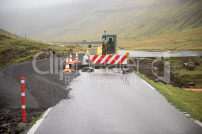 Road construction site