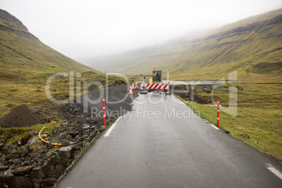 Road construction site