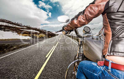 Biker girl First-person view