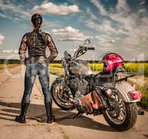 Biker girl on a motorcycle