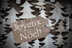 Brown Label With Joyeux Noel Means Merry Christmas