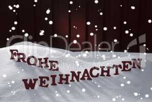 Frohe Weihnachten Means Merry Christmas Snowflakes