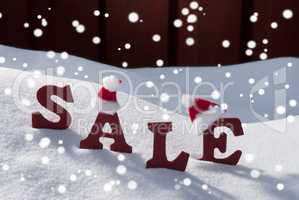 Christmas Sale On Snow Santa Hat And Snowflakes