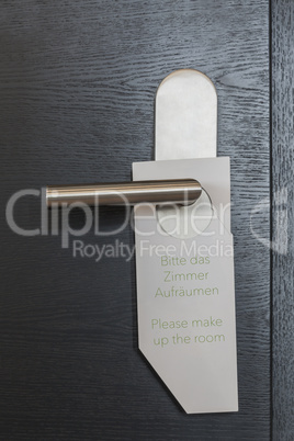 Hotel Door sign make up room de/en