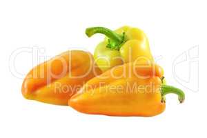 Three ripe sweet peppers