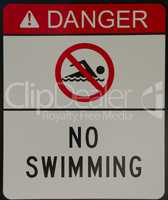 Schild Warnung no swimming Nicht schwimmen