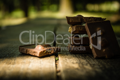 Chocolate on a wooden table