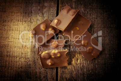 Chocolate on a wooden table