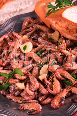 North Sea shrimps with garlic