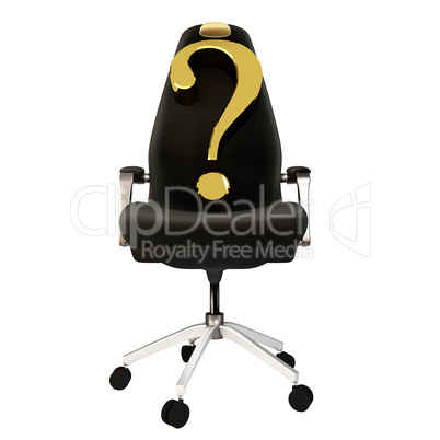 Office chair with question marks