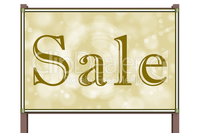 Advertising sign with the words "sale"