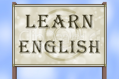 Advertising sign with inscription "LEARN ENGLISH"