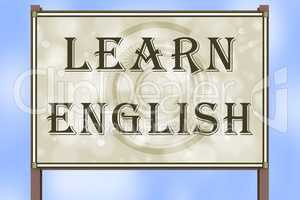 Advertising sign with inscription "LEARN ENGLISH"