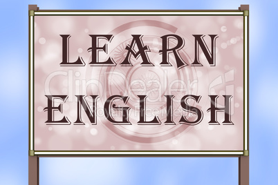 Advertising sign with inscription "LEARN ENGLISH"