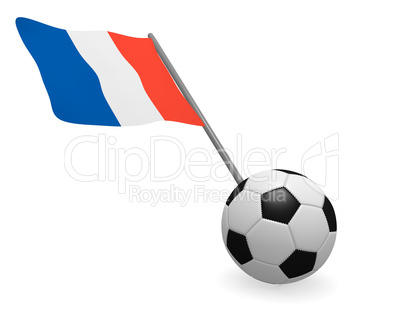 Soccer ball with French flag