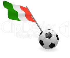 Soccer ball with the Italian flag