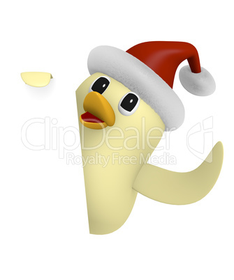 Funny Bird with hat of Santa