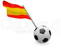 Soccer ball with the flag of Spain