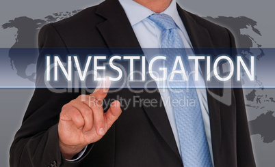 Investigation - Businessman with touchscreen