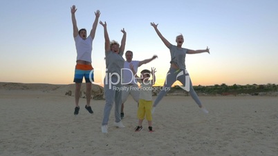 Happy People Jumping Up