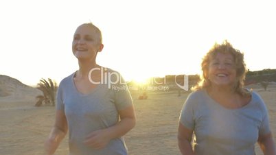 Mother and Daughter Jogging