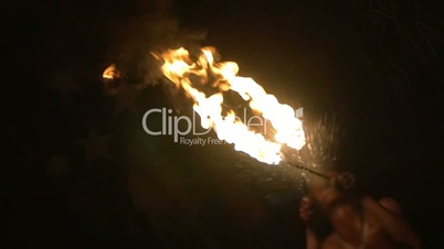 Fire-Breather Making Fire Explosion