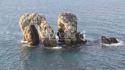 rocks in the sea,three