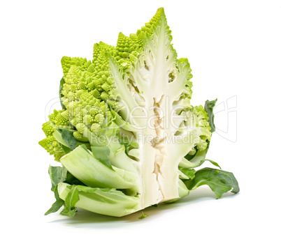 Half Green Fresh Romanesque Cauliflower