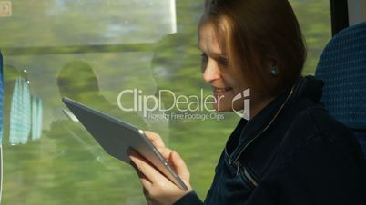 Woman Staying in Touch on the Way