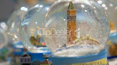 Snow globes in souvenir store