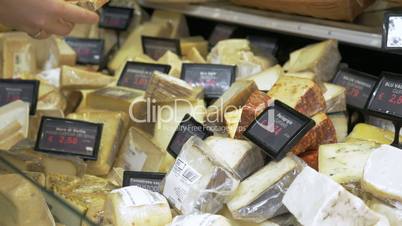 Great assortment of cheese in the shop