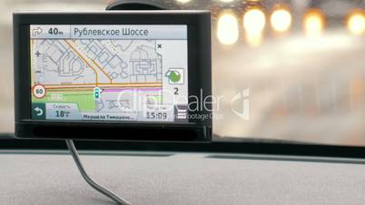 Gps device showing way to destination