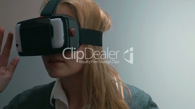 Woman in Virtual Reality Glasses