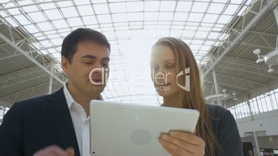 Business People with Tablet PC in Office Building