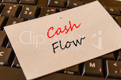 Cash flow text concept