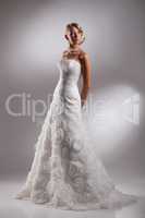 Young Beautiful Woman In A Wedding Dress