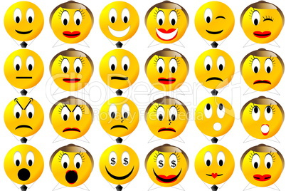 Business emoticons set or collection