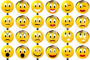 Business emoticons set or collection