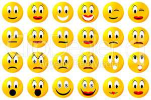Yellow smiley set or collection