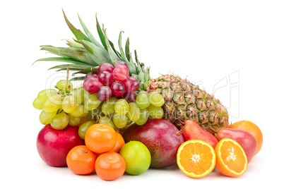 fresh fruits isolated on a white