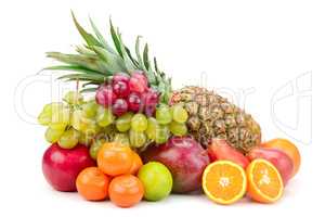 fresh fruits isolated on a white