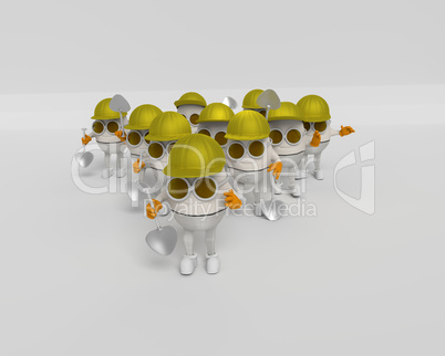 arbeitende 3D Figur Gruppe