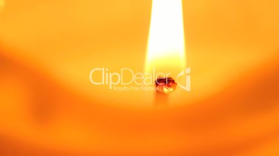 Closeup of a burning candle