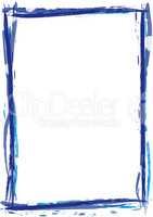 blauer Rahmen mit Pinsel Strich