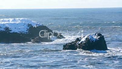 Rough waves at the Atlantic Ocean, slow motion